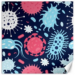 Seamless-pattern-microbes-virus-vector-illustration Canvas 16  X 16 