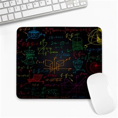 Mathematical-colorful-formulas-drawn-by-hand-black-chalkboard Large Mousepad by Salman4z