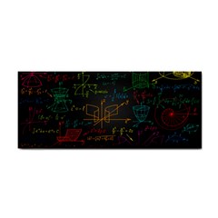 Mathematical-colorful-formulas-drawn-by-hand-black-chalkboard Hand Towel by Salman4z