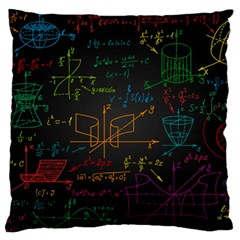 Mathematical-colorful-formulas-drawn-by-hand-black-chalkboard Standard Premium Plush Fleece Cushion Case (One Side)