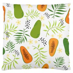 Seamless-tropical-pattern-with-papaya Large Premium Plush Fleece Cushion Case (two Sides) by Salman4z