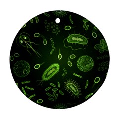 Bacteria-virus-seamless-pattern-inversion Round Ornament (two Sides) by Salman4z