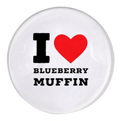 I Love Blueberry Muffin Round Glass Fridge Magnet (4 Pack) by ilovewhateva