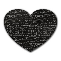 Math-equations-formulas-pattern Heart Mousepad by Salman4z