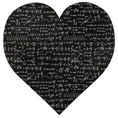 Math-equations-formulas-pattern Wooden Puzzle Heart