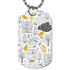 Doodle-seamless-pattern-with-autumn-elements Dog Tag (two Sides) by Salman4z