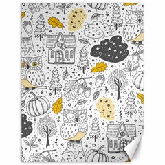 Doodle-seamless-pattern-with-autumn-elements Canvas 12  X 16  by Salman4z