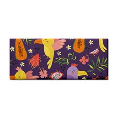 Exotic-seamless-pattern-with-parrots-fruits Hand Towel by Salman4z