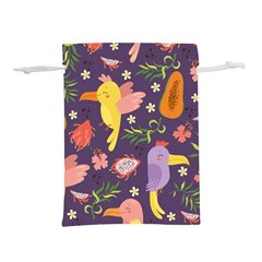 Exotic-seamless-pattern-with-parrots-fruits Lightweight Drawstring Pouch (l)