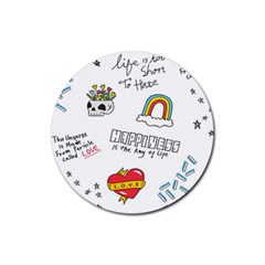 Abstract-fashion-background-suitable-fabric-printing Rubber Round Coaster (4 Pack)