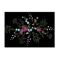 Embroidery-trend-floral-pattern-small-branches-herb-rose Sticker A4 (10 Pack) by Salman4z