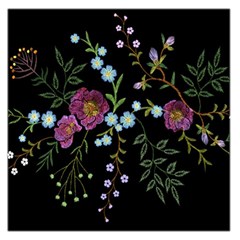 Embroidery-trend-floral-pattern-small-branches-herb-rose Square Satin Scarf (36  X 36 ) by Salman4z