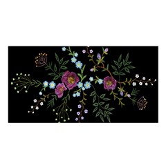 Embroidery-trend-floral-pattern-small-branches-herb-rose Satin Shawl 45  X 80  by Salman4z
