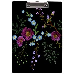 Embroidery-trend-floral-pattern-small-branches-herb-rose A4 Acrylic Clipboard by Salman4z