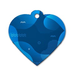 Abstract-classic-blue-background Dog Tag Heart (one Side) by Salman4z