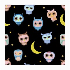 Cute-owl-doodles-with-moon-star-seamless-pattern Medium Glasses Cloth (2 Sides) by Salman4z