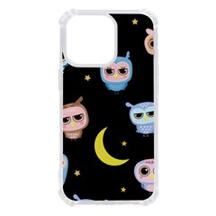 Cute-owl-doodles-with-moon-star-seamless-pattern Iphone 13 Pro Tpu Uv Print Case by Salman4z