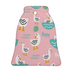 Cute-happy-duck-gift-card-design-seamless-pattern-template Bell Ornament (two Sides) by Salman4z