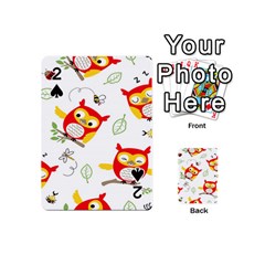 Seamless-pattern-vector-owl-cartoon-with-bugs Playing Cards 54 Designs (mini) by Salman4z