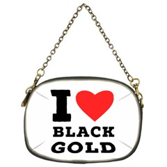 I Love Black Gold Chain Purse (one Side) by ilovewhateva