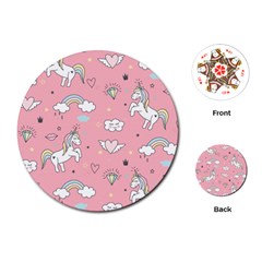 Cute-unicorn-seamless-pattern Playing Cards Single Design (round) by Salman4z