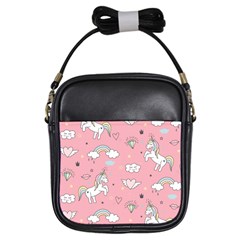 Cute-unicorn-seamless-pattern Girls Sling Bag