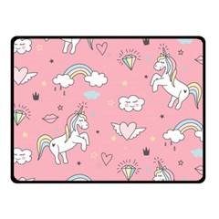 Cute-unicorn-seamless-pattern Fleece Blanket (small) by Salman4z