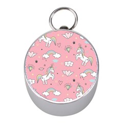 Cute-unicorn-seamless-pattern Mini Silver Compasses by Salman4z