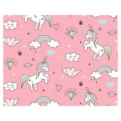 Cute-unicorn-seamless-pattern Two Sides Premium Plush Fleece Blanket (medium) by Salman4z