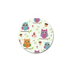 Forest-seamless-pattern-with-cute-owls Golf Ball Marker (10 Pack)