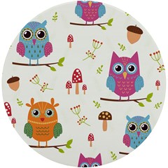 Forest-seamless-pattern-with-cute-owls Uv Print Round Tile Coaster by Salman4z