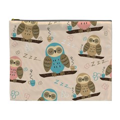 Seamless-pattern-owls-dream-cute-style-pajama-fabric Cosmetic Bag (xl) by Salman4z