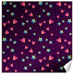 Colorful-stars-hearts-seamless-vector-pattern Canvas 20  X 20  by Salman4z