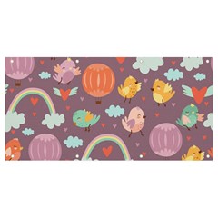 Cute-seamless-pattern-with-doodle-birds-balloons Banner And Sign 8  X 4  by Salman4z