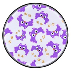 Purple-owl-pattern-background Wireless Fast Charger(black) by Salman4z
