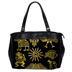 Maya-style-gold-linear-totem-icons Oversize Office Handbag by Salman4z