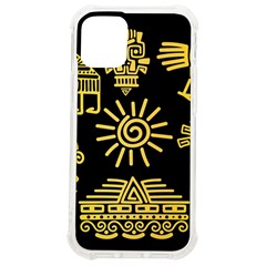 Maya-style-gold-linear-totem-icons Iphone 12 Mini Tpu Uv Print Case	 by Salman4z