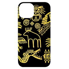 Golden-indian-traditional-signs-symbols Iphone 14 Black Uv Print Case by Salman4z