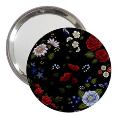 Floral-folk-fashion-ornamental-embroidery-pattern 3  Handbag Mirrors by Salman4z