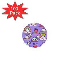 Cloud-seamless-pattern -- 1  Mini Buttons (100 pack) 