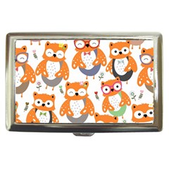 Cute-colorful-owl-cartoon-seamless-pattern Cigarette Money Case