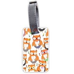 Cute-colorful-owl-cartoon-seamless-pattern Luggage Tag (one side)