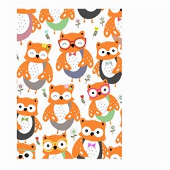 Cute-colorful-owl-cartoon-seamless-pattern Large Garden Flag (two Sides) by Salman4z