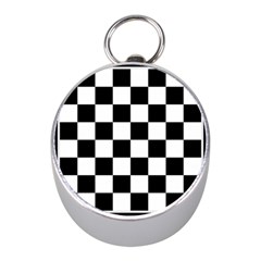 Chess-board-background-design Mini Silver Compasses by Salman4z