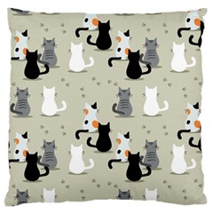 Cute-cat-seamless-pattern Standard Premium Plush Fleece Cushion Case (two Sides) by Salman4z