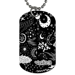 Vector-set-sketch-drawn-with-space Dog Tag (one Side) by Salman4z