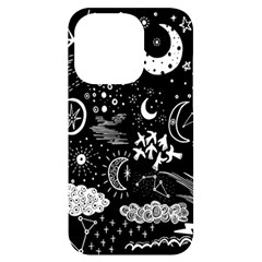 Vector-set-sketch-drawn-with-space Iphone 14 Pro Black Uv Print Case by Salman4z