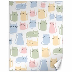 Cute-cat-colorful-cartoon-doodle-seamless-pattern Canvas 12  X 16  by Salman4z