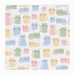 Cute-cat-colorful-cartoon-doodle-seamless-pattern Medium Glasses Cloth (2 Sides) by Salman4z