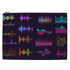 Colorful-sound-wave-set Cosmetic Bag (xxl) by Salman4z